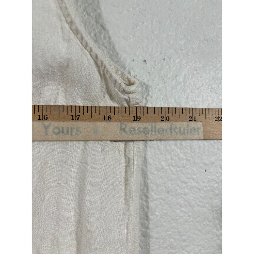 Match Point Dress Womens Small White Linen Sleeveless V-Neck Pockets - Picture 3 of 12